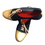 Durable fabric blue tribal african shoes black & gold color Sizes 35-44