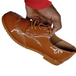 women shiny leather shoes brown color Sizes 35-47